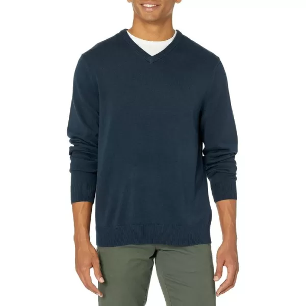 imageAmazon Essentials Mens VNeck Sweater Available in Big ampamp TallNavy