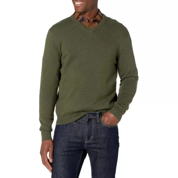 imageAmazon Essentials Mens VNeck Sweater Available in Big ampamp TallOlive Heather