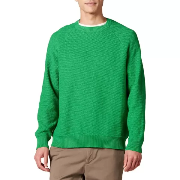 imageAmazon Essentials Oversized Crewneck Sweatshirt for Men Textured CottonGreen