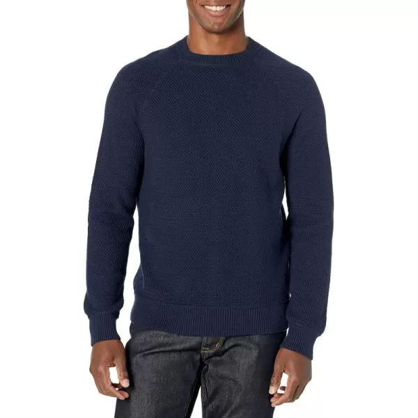 imageAmazon Essentials Oversized Crewneck Sweatshirt for Men Textured CottonNavy