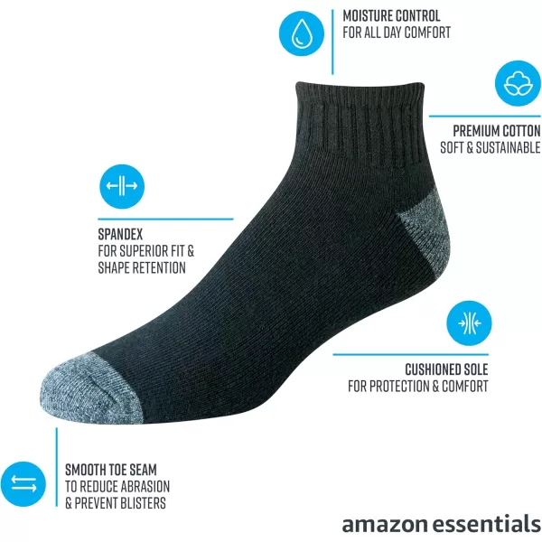 imageAmazon Essentials Cotton Ankle Socks  Comfortable Durable HalfCushioned 10 PairsBlack