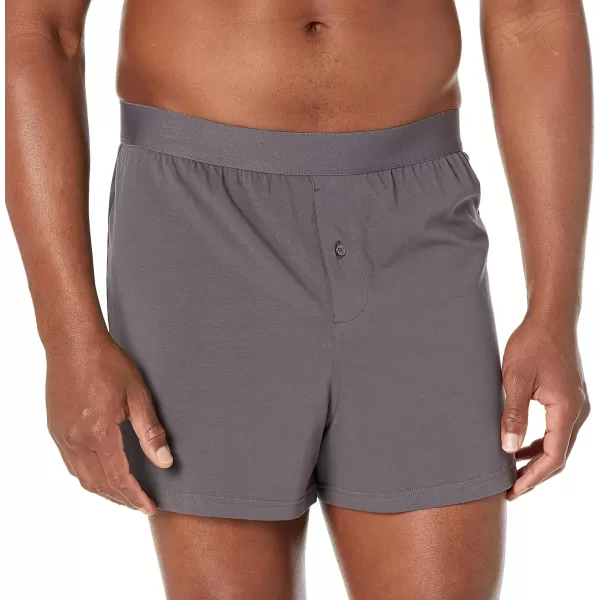 imageAmazon Essentials Cotton Jersey Boxers  Mens Underwear Available in Big ampamp Tall Pack of 5Grey HeatherCharcoal Mix