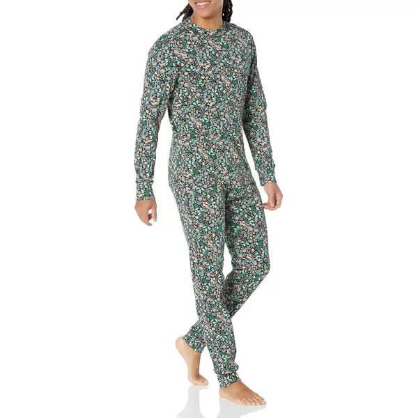 imageAmazon Essentials Cute Pajama Sets for Women SnugFit Cotton Sleepwear Available in Plus SizeBlack Folkloric