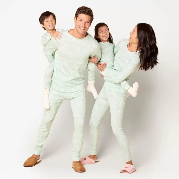 imageAmazon Essentials Cute Pajama Sets for Women SnugFit Cotton Sleepwear Available in Plus SizeMint Green Forest Animals