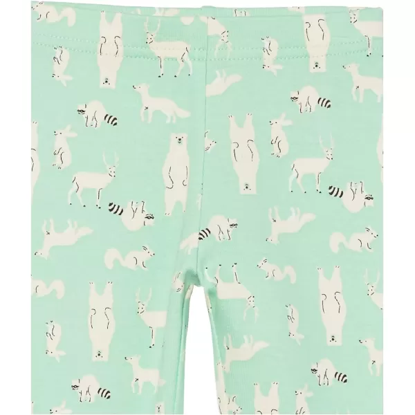 imageAmazon Essentials Cute Pajama Sets for Women SnugFit Cotton Sleepwear Available in Plus SizeMint Green Forest Animals