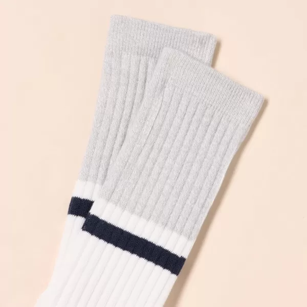 imageAmazon Essentials Mens Colorblock Crew Sock 6 PairsGreyNavyWhite