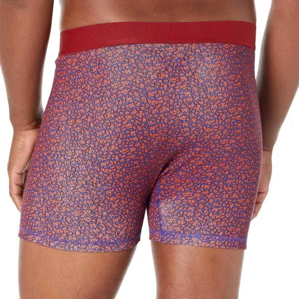 imageAmazon Essentials Mens Comfortable Cotton TagFree Boxer Brief Pack of 5Dark Blue FloralGrey HeatherLight Pink Diamond PrintNavyRed