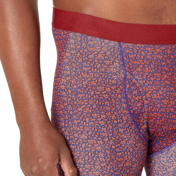 imageAmazon Essentials Mens Comfortable Cotton TagFree Boxer Brief Pack of 5Dark Blue FloralGrey HeatherLight Pink Diamond PrintNavyRed