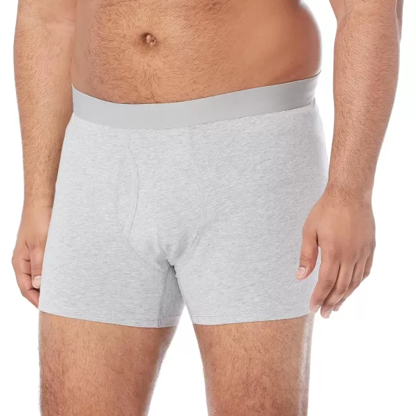 imageAmazon Essentials Mens Cotton Jersey Boxer Brief Underwear Available in Big ampamp Tall Pack of 5BlackGrey HeatherNavy