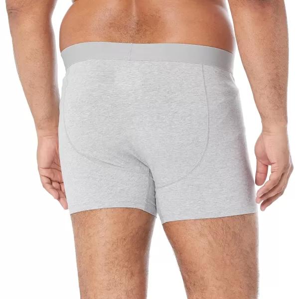 imageAmazon Essentials Mens Cotton Jersey Boxer Brief Underwear Available in Big ampamp Tall Pack of 5BlackGrey HeatherNavy