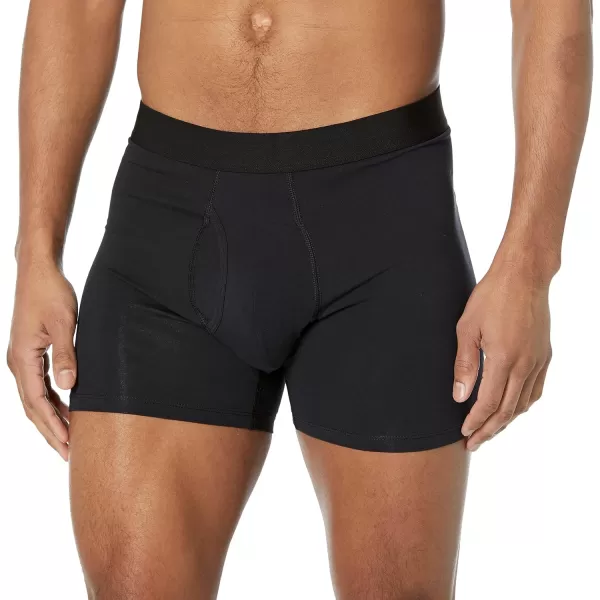 imageAmazon Essentials Mens Cotton Jersey Boxer Brief Underwear Available in Big ampamp Tall Pack of 5BlackGrey HeatherNavy
