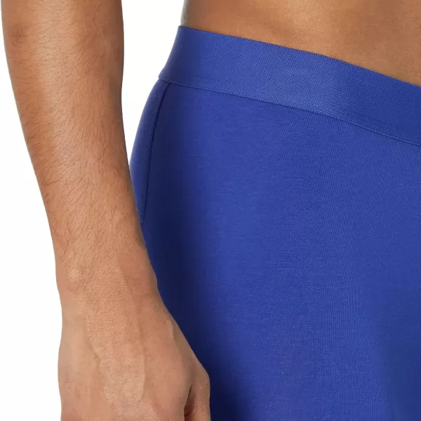 imageAmazon Essentials Mens Cotton Jersey Boxer Brief Underwear Available in Big ampamp Tall Pack of 5Royal BlueMixed Print