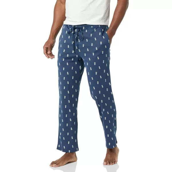 imageAmazon Essentials Mens Cotton Knit Pajama PantNavy Pineapple