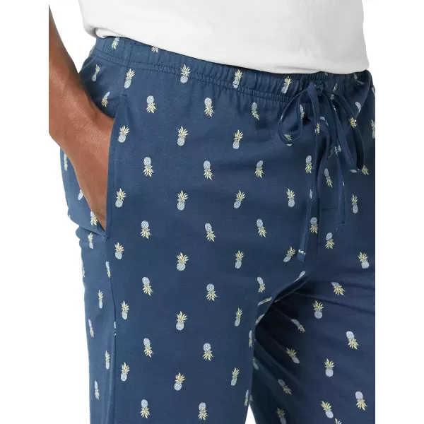imageAmazon Essentials Mens Cotton Knit Pajama PantNavy Pineapple