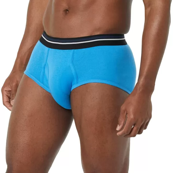 imageAmazon Essentials Mens Cotton TagFree Briefs Underwear MultipacksBlackBlueGrey