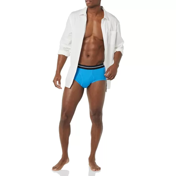 imageAmazon Essentials Mens Cotton TagFree Briefs Underwear MultipacksBlackBlueGrey