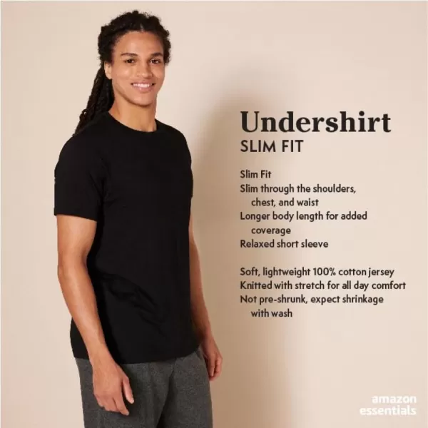 imageAmazon Essentials Mens Crew Neck TShirts Pack of 6 Versatile BasicsWhite