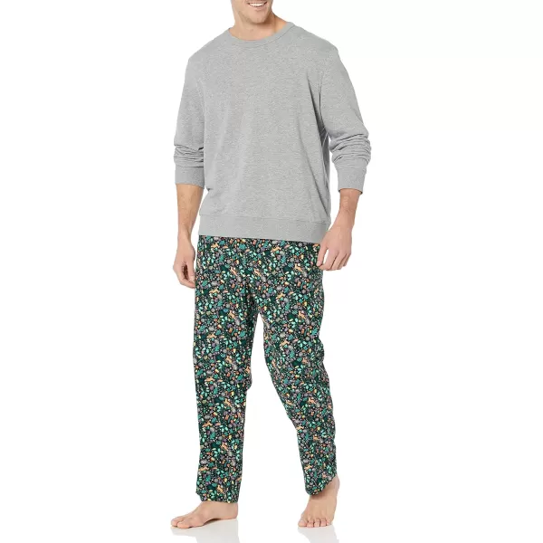 imageAmazon Essentials Mens Flannel Pajama Pant Available in Big ampamp TallBlack Folkloric