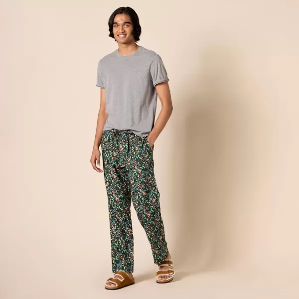 imageAmazon Essentials Mens Flannel Pajama Pant Available in Big ampamp TallBlack Folkloric