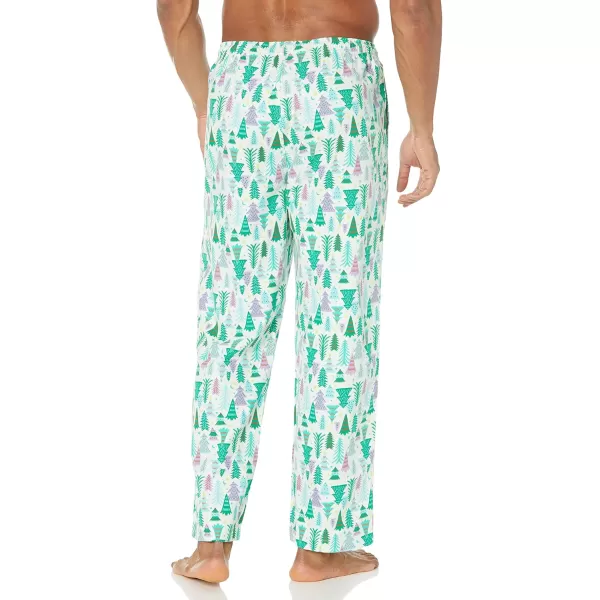 imageAmazon Essentials Mens Flannel Pajama Pant Available in Big ampamp TallEcru Festive Tree