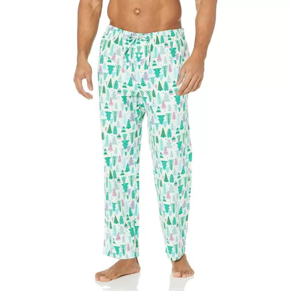 imageAmazon Essentials Mens Flannel Pajama Pant Available in Big ampamp TallEcru Festive Tree