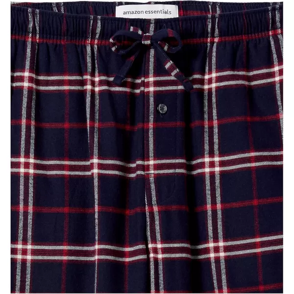imageAmazon Essentials Mens Flannel Pajama Pant Available in Big ampamp TallNavy Red Plaid