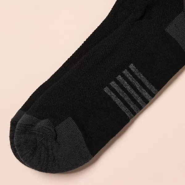 imageAmazon Essentials Mens Performance Cotton Socks  6 Pairs Athletic Crew BreathableBlack