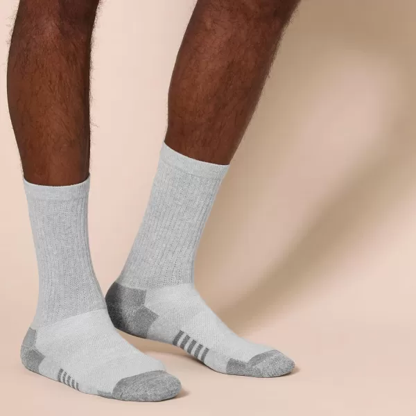 imageAmazon Essentials Mens Performance Cotton Socks  6 Pairs Athletic Crew BreathableGrey