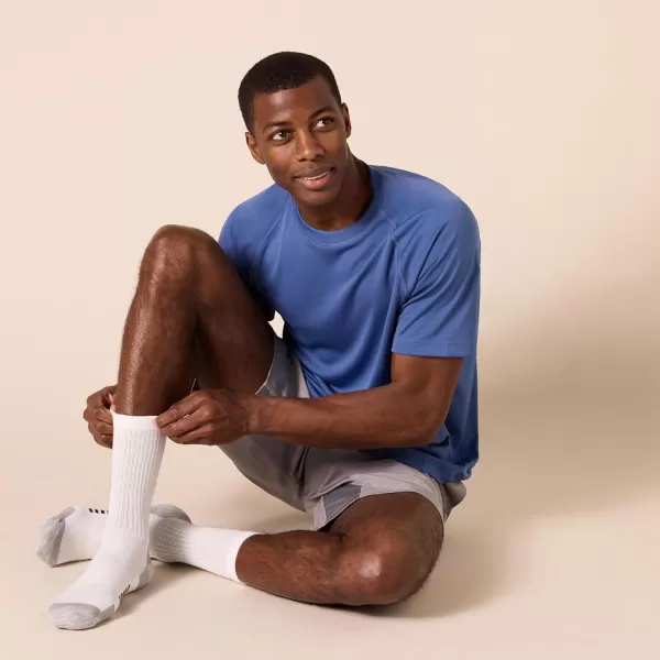 imageAmazon Essentials Mens Performance Cotton Socks  6 Pairs Athletic Crew BreathableGreyWhite