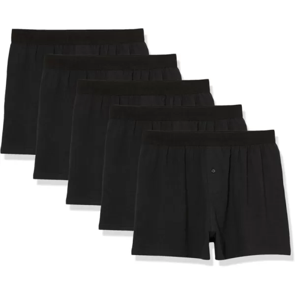 imageAmazon Essentials Cotton Jersey Boxers  Mens Underwear Available in Big ampamp Tall Pack of 5Black