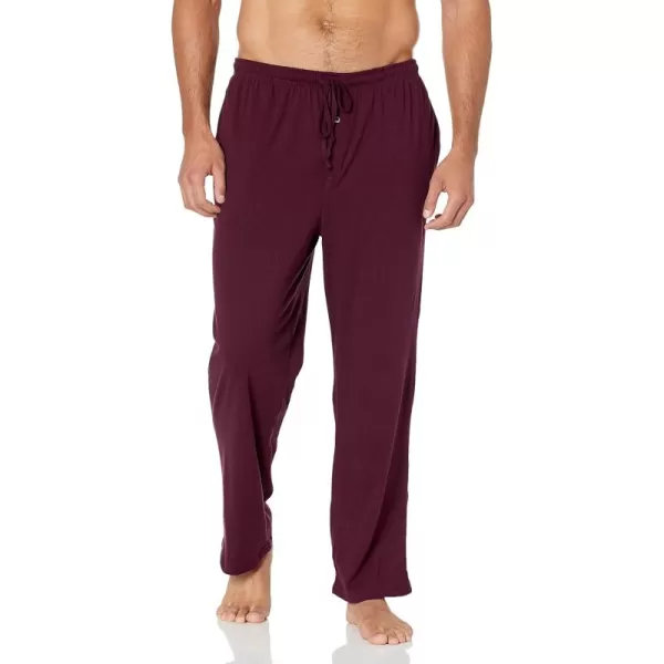 imageAmazon Essentials Mens Cotton Knit Pajama PantBurgundy