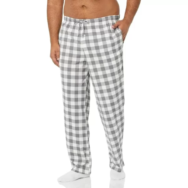 imageAmazon Essentials Mens Cotton Knit Pajama PantGrey Buffalo Check