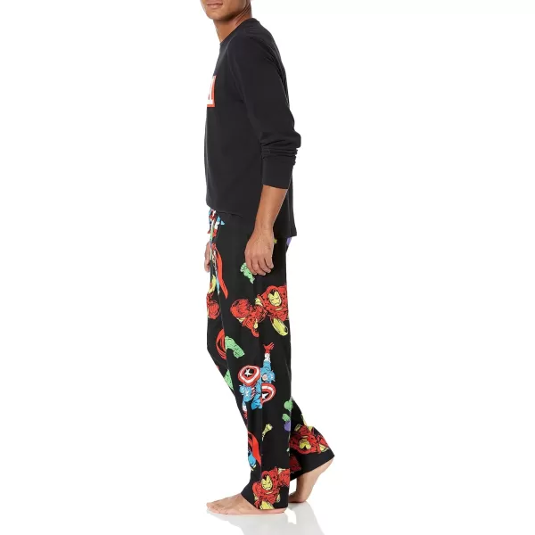 imageAmazon Essentials Disney  Marvel  Star Wars Mens Flannel Pajama Sleep SetsMarvel Avengers