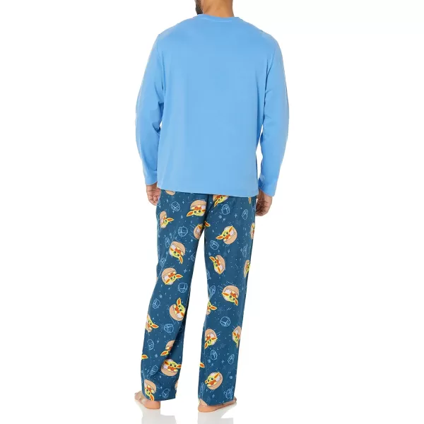 imageAmazon Essentials Disney  Marvel  Star Wars Mens Flannel Pajama Sleep SetsStar Wars Grogu  Mens