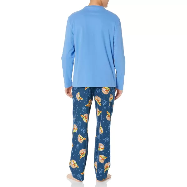 imageAmazon Essentials Disney  Marvel  Star Wars Mens Flannel Pajama Sleep SetsStar Wars Grogu  Mens