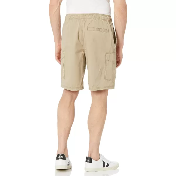 imageAmazon Essentials Mens 9quot Elastic Waist Cargo ShortKhaki Brown