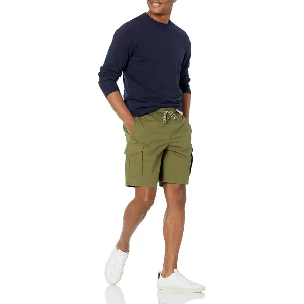 imageAmazon Essentials Mens 9quot Elastic Waist Cargo ShortOlive