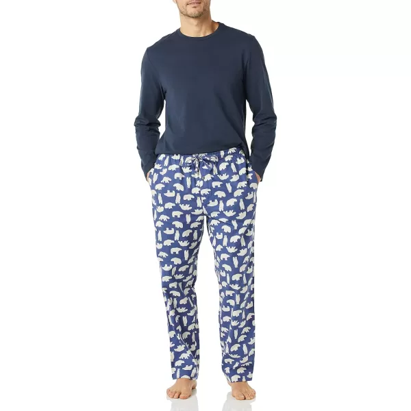 imageAmazon Essentials Mens Soft Flannel Pajama Sleepwear Set Available in Big ampamp TallNavy Polar Bear