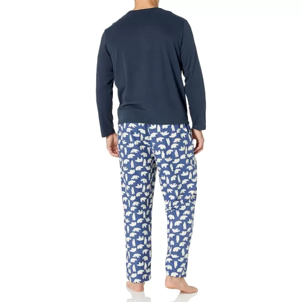 imageAmazon Essentials Mens Soft Flannel Pajama Sleepwear Set Available in Big ampamp TallNavy Polar Bear