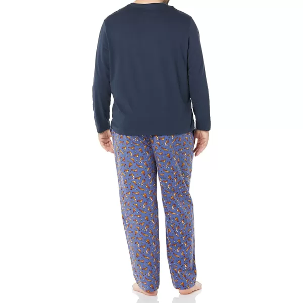 imageAmazon Essentials Mens Soft Flannel Pajama Sleepwear Set Available in Big ampamp TallNavy Squirrel