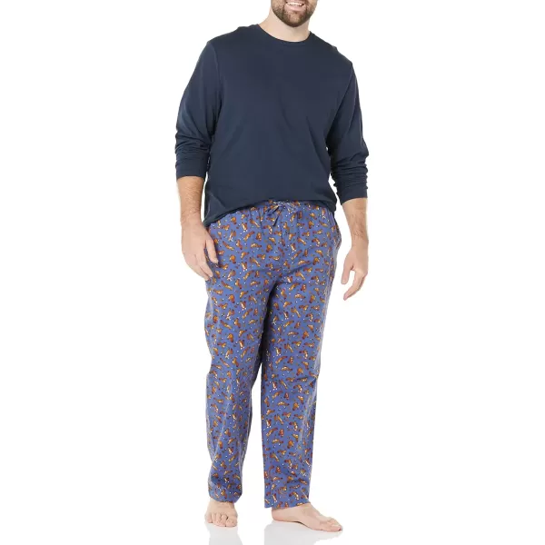 imageAmazon Essentials Mens Soft Flannel Pajama Sleepwear Set Available in Big ampamp TallNavy Squirrel