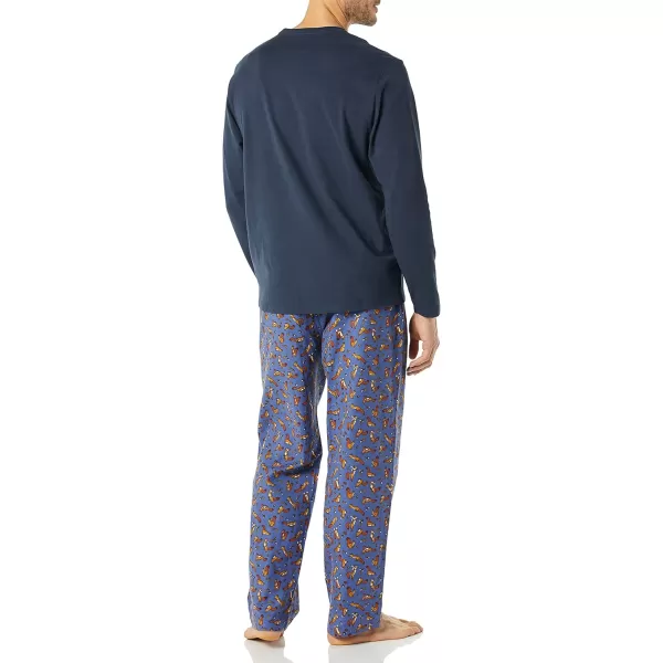 imageAmazon Essentials Mens Soft Flannel Pajama Sleepwear Set Available in Big ampamp TallNavy Squirrel