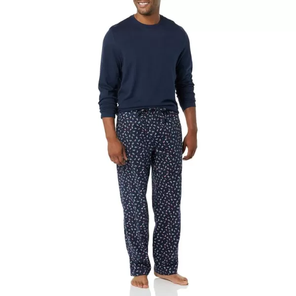 imageAmazon Essentials Mens Soft Flannel Pajama Sleepwear Set Available in Big ampamp TallNavy Paisley