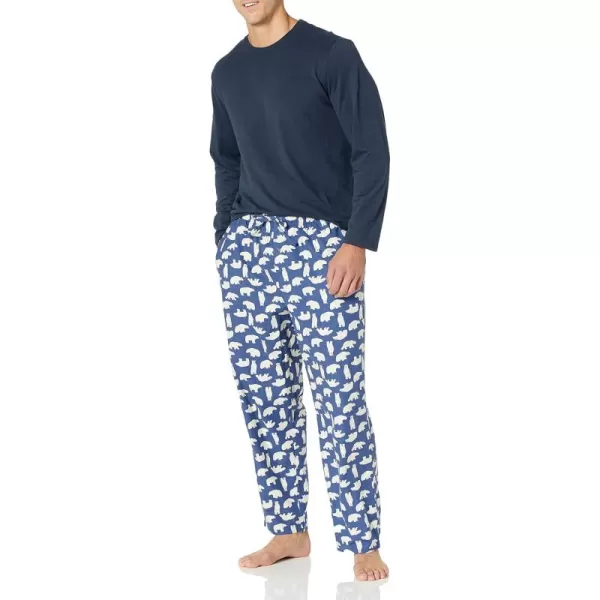 imageAmazon Essentials Mens Soft Flannel Pajama Sleepwear Set Available in Big ampamp TallNavy Polar Bear