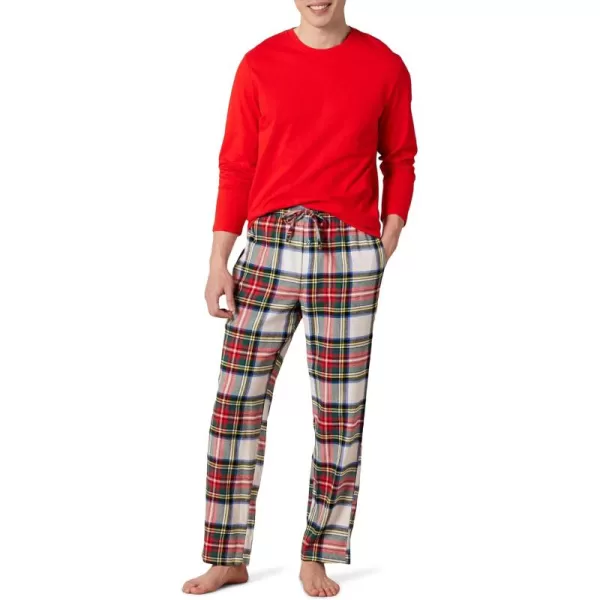 imageAmazon Essentials Mens Soft Flannel Pajama Sleepwear Set Available in Big ampamp TallRed Tartan Plaid