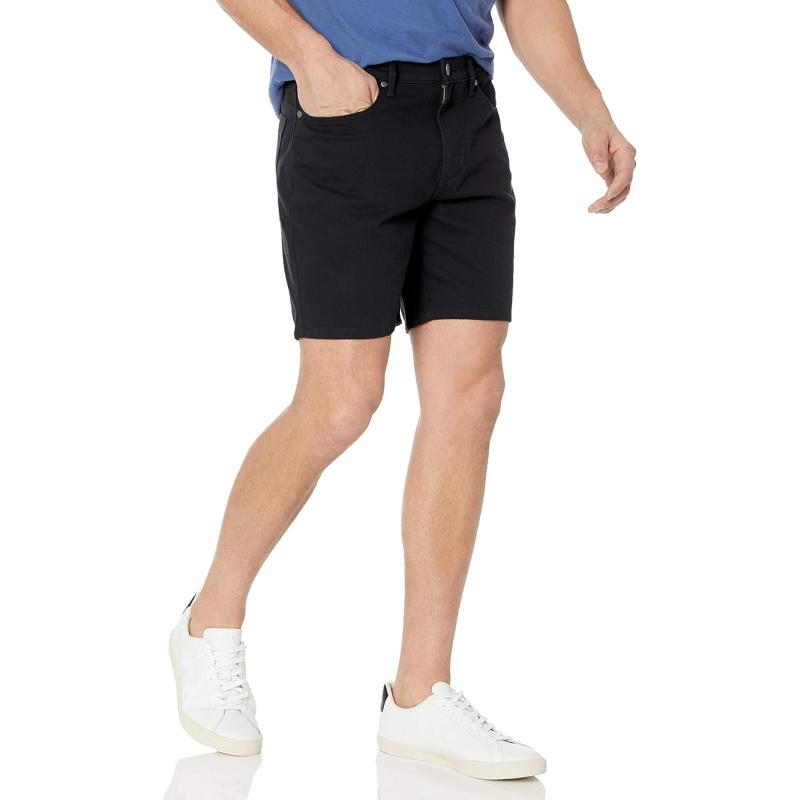 imageAmazon Essentials Mens StraightFit 7quot Inseam Stretch 5Pocket ShortsBlack