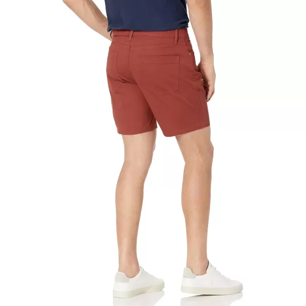 imageAmazon Essentials Mens SlimFit 7quot Inseam Stretch 5Pocket ShortChestnut Brown