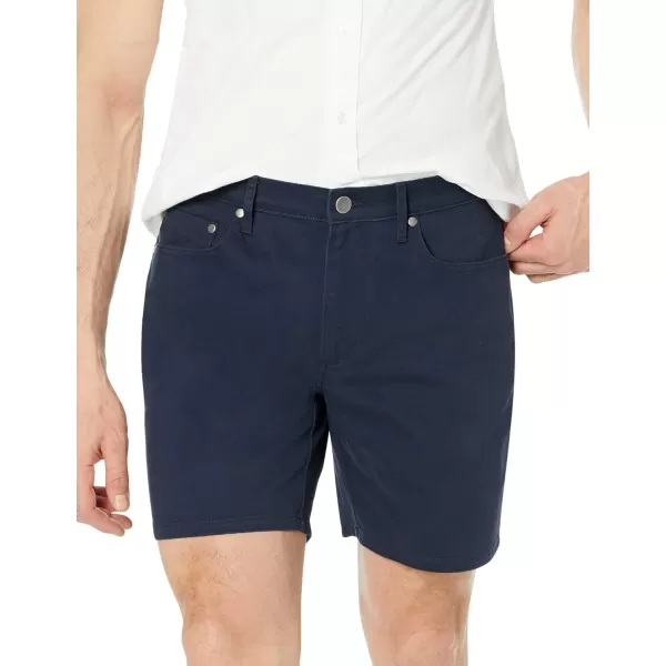 imageAmazon Essentials Mens SlimFit 7quot Inseam Stretch 5Pocket ShortMidnight Blue