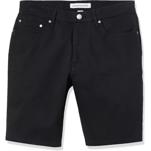 imageAmazon Essentials Mens SlimFit 9quot Inseam Stretch 5Pocket ShortBlack