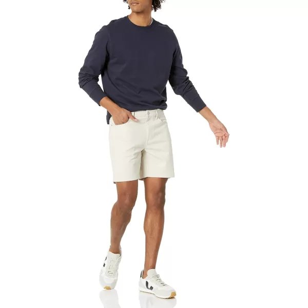imageAmazon Essentials Mens StraightFit 7quot Inseam Stretch 5Pocket ShortsStone